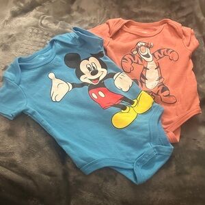 Disney Blue and Rust Character Bodysuits